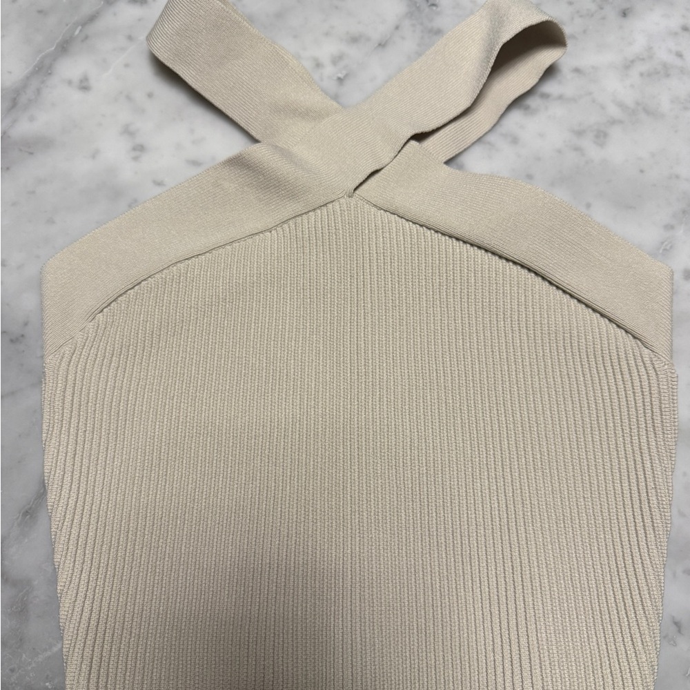 Aritzia cream cropped halter